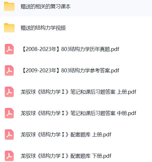 青岛理工大学《803结构力学》复习课本+历年真题+视频课程