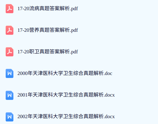 天津医科大学《353卫生综合》历年真题及答案+考研复习资料