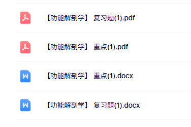 专业课《功能解剖学》重点笔记+复习题