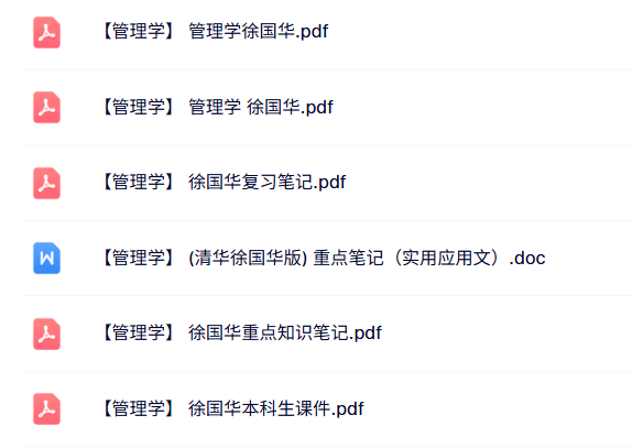 徐国华《管理学》本科生课件+知识点+复习笔记