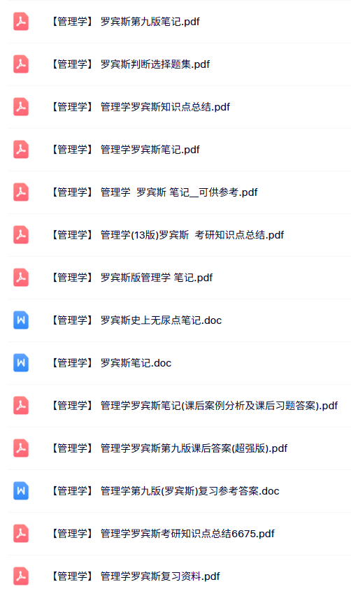罗宾斯《管理学》试题及答案+重点笔记+知识点总结