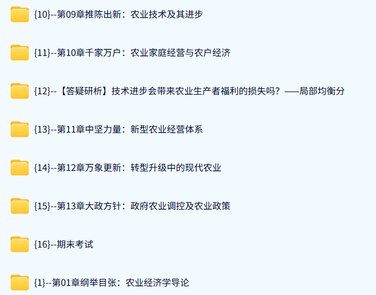 中国农业大学 农业经济学（李秉龙版）马骥35课时 含课件 高清 手机可看