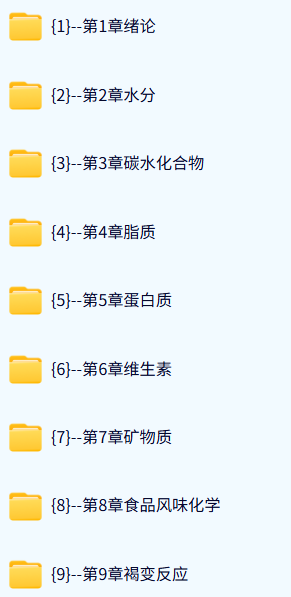 南昌大学 食品化学（谢明勇版）75课时 高清 手机可看