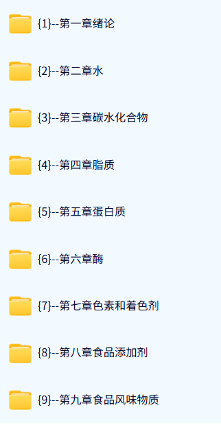 南京财经大学 食品化学（王璋版）杨玉玲27课时 含课件 高清 手机可看