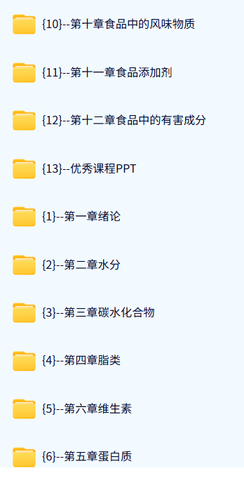 中国海洋大学 食品化学（汪东风2版）65课时 含课件 高清 手机可看