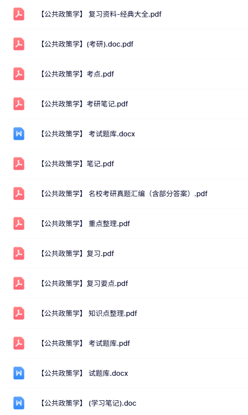 专业课《公共政策学》课堂讲义+复习提纲+试题及答案