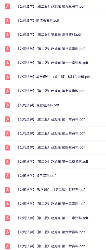 赵旭东 第二版《公司法学》各章课件资料+课后题及答案