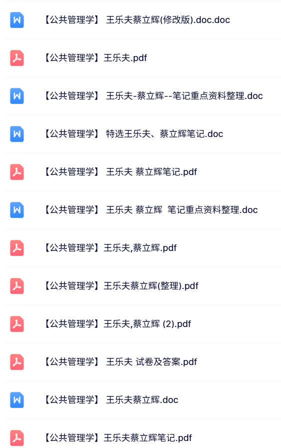 王乐夫《公共管理学》试题及答案+课件提纲+重点笔记