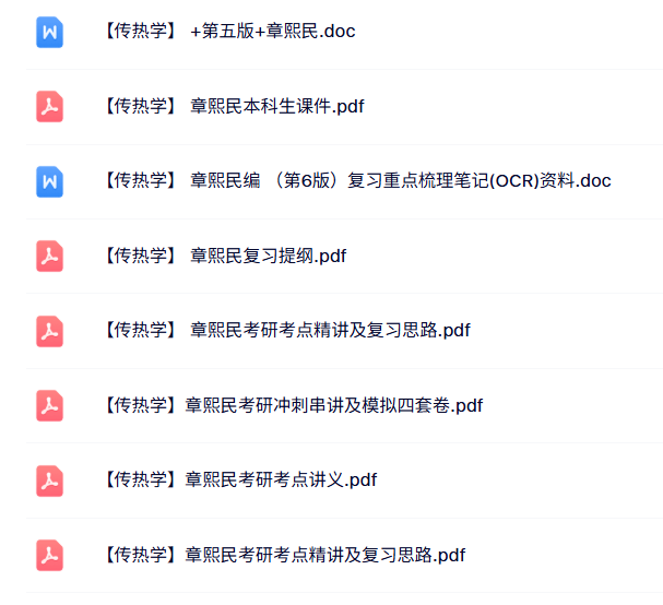 章熙民《传热学》第五版 复习笔记+考点讲义+本科生课件