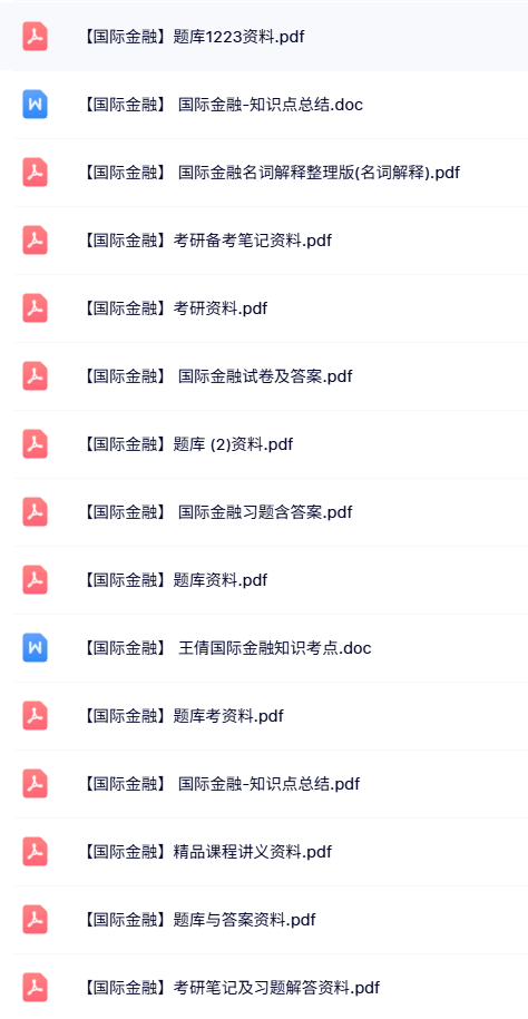 专业课《国际金融》知识点+重点笔记+试题及答案