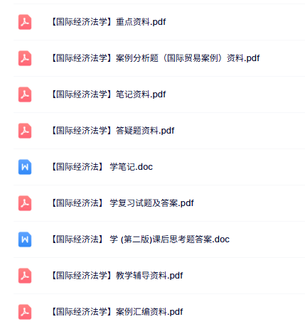 专业课《国际经济法学》知识点+重点笔记+试题及答案