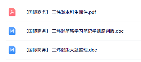 王炜瀚《国际商务》本科生课件+重点笔记+试题及答案