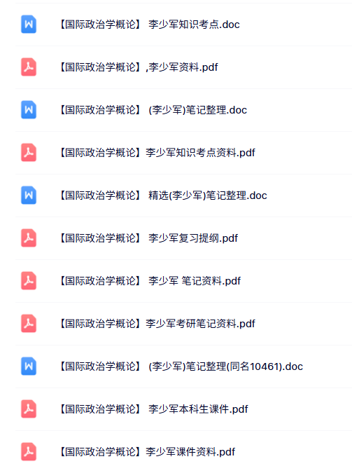 李少军《国际政治学概论》知识点+重点笔记+本科生课件