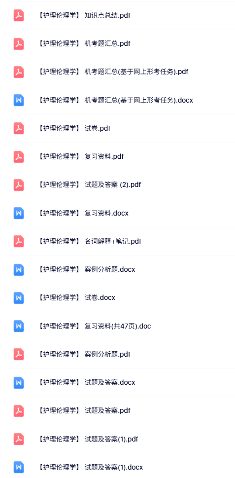 专业课《护理伦理学》知识点+案例分析题+机考题及答案