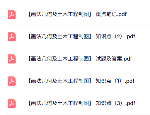 专业课《画法几何及土木工程制图》知识点+重点笔记+试题及答案