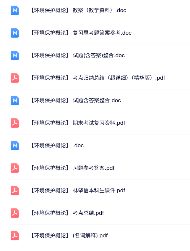 专业课《环境保护概论》知识点+重点笔记+试题及答案