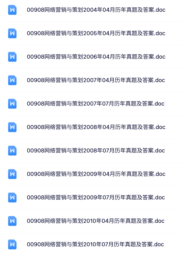 00908《网络营销与策划》自考资料+考前押题+历年真题及答案