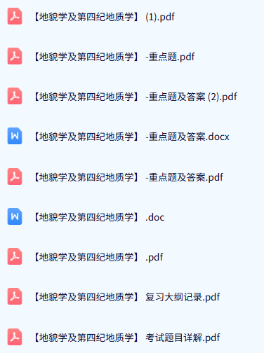 专业课《地貌学及第四纪地质学》试题及答案+知识点+重点笔记