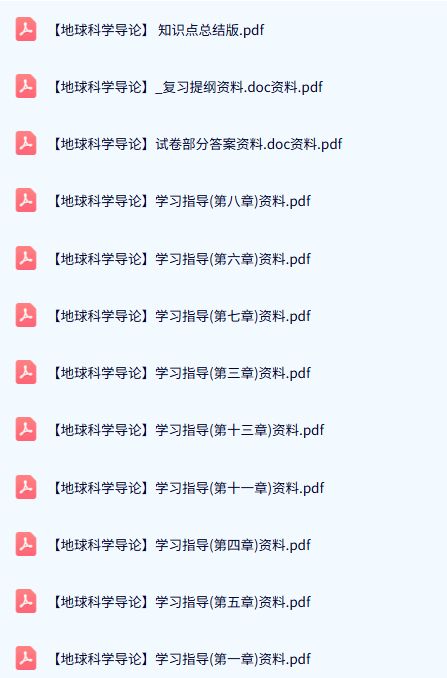 专业课《地球科学导论》试题及答案+知识点+重点笔记