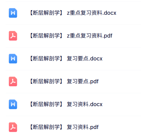 专业课《断层解剖学》知识点+重点笔记