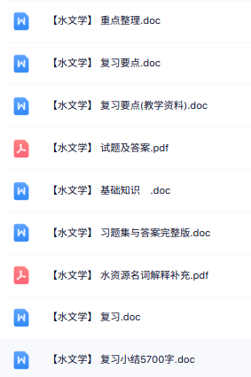 专业课《水文学》知识点+重点笔记+试题及答案