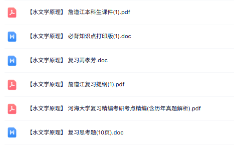 詹道江《水文学原理》课件提纲+知识点+试题及答案