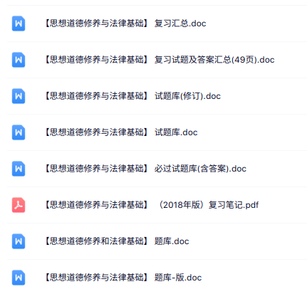 专业课《思想道德修养与法律基础》知识点+重点笔记+试题及答案