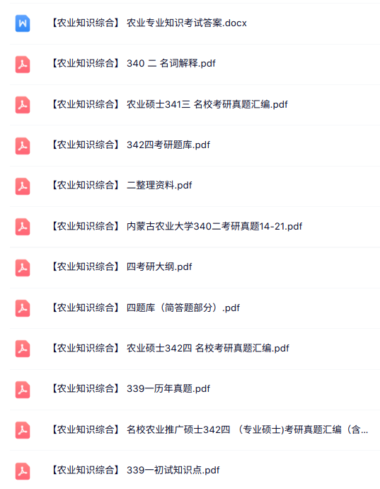 考研《农业知识综合》知识点+重点笔记+试题及答案