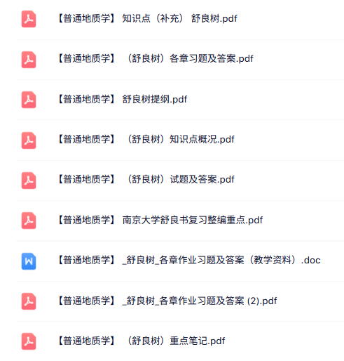 舒良树《普通地质学》知识点+重点笔记+试题及答案