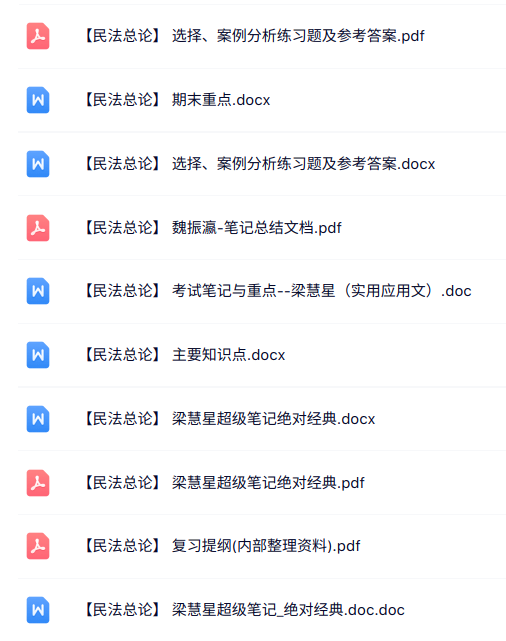 专业课《民法总论》知识点+重点笔记+试题及答案