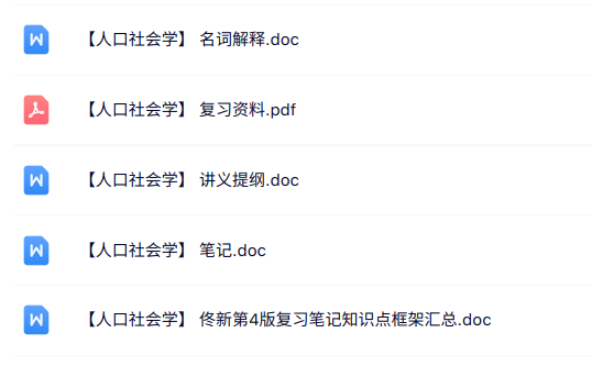 专业课《人口社会学》知识点+重点笔记+试题及答案