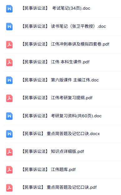 江伟《民事诉讼法》知识点+重点笔记+试题及答案