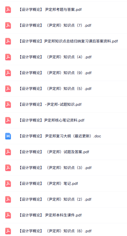 尹定邦《设计学概论》知识点+重点笔记+试题及答案