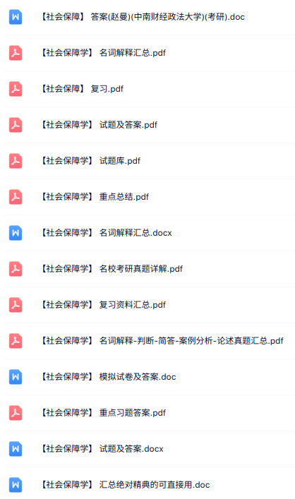 专业课《社会保障学》知识点+重点笔记+试题及答案