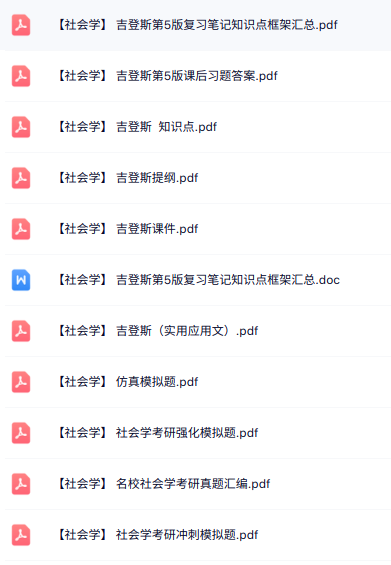 吉登斯《社会学》提纲课件+重点笔记+试题及答案