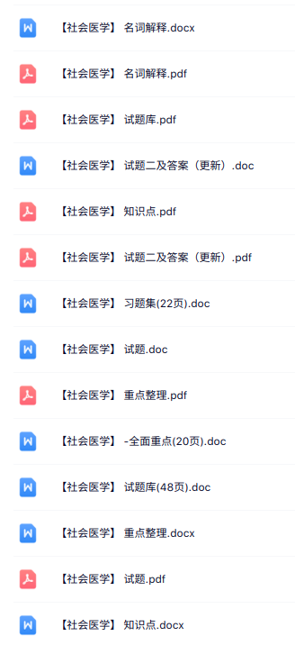 专业课《社会医学》知识点+重点笔记+试题及答案
