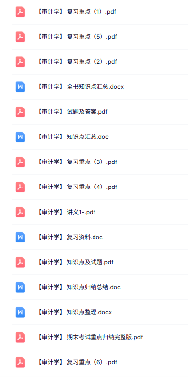 专业课《审计学》知识点+重点笔记+试题及答案