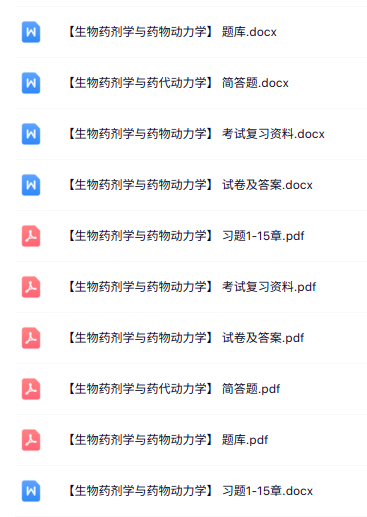 专业课《生物药剂学与药代动力学》知识点+重点笔记+试题及答案