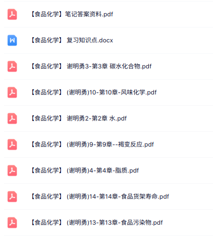 谢明勇《食品化学》课件资料+知识点+试题及答案