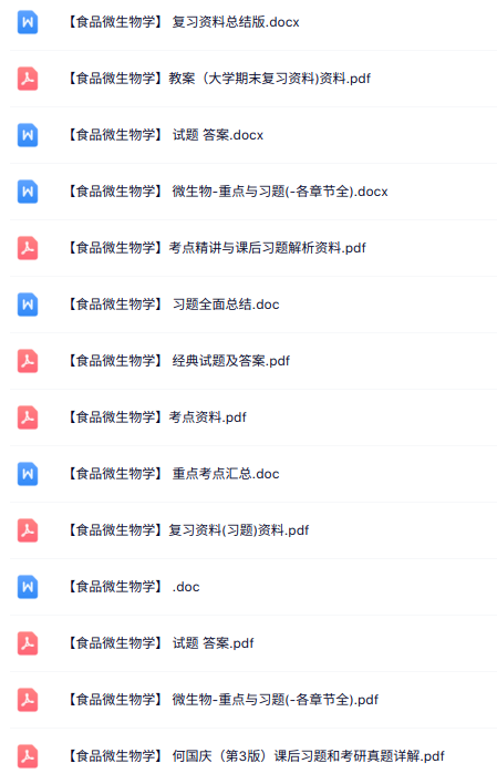 专业课《食品微生物学》知识点+重点笔记+试题及答案