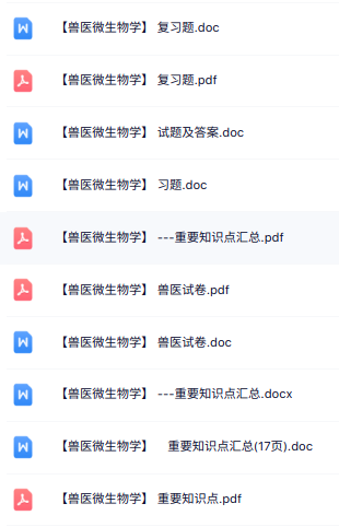 专业课《兽医微生物学》知识点+重点笔记+试题及答案