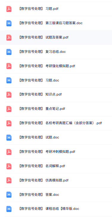 专业课《数字信号处理》知识点+重点笔记+试题及答案
