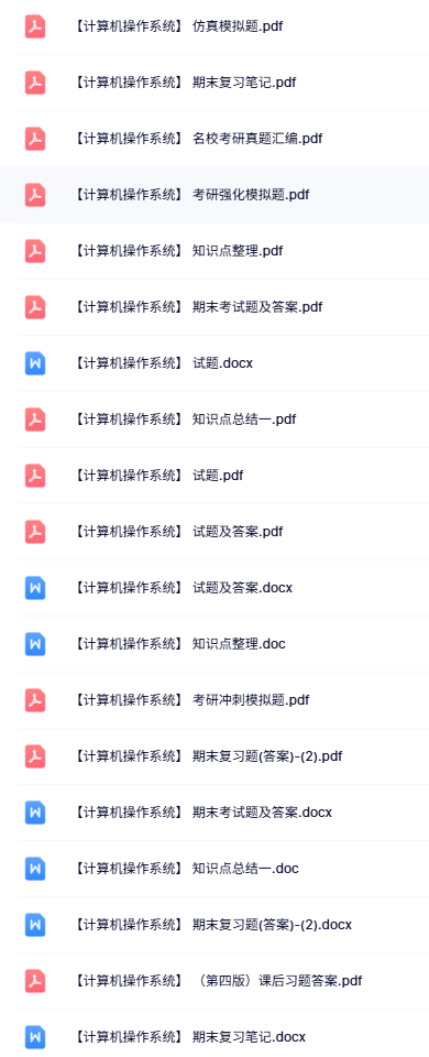 专业课《计算机操作系统》知识点+重点笔记+试题及答案