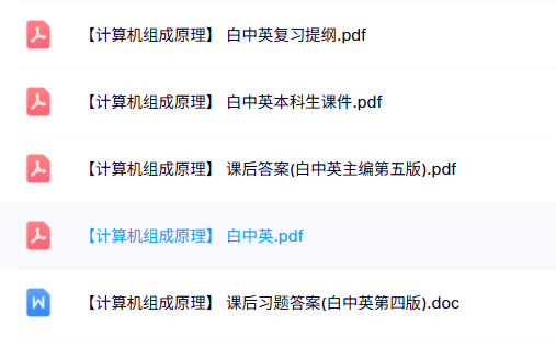 白中英《计算机组成原理》复习提纲+课件资料+试题及答案