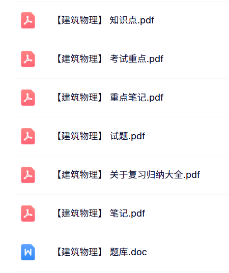 专业课《建筑物理》知识点+重点笔记+试题及答案