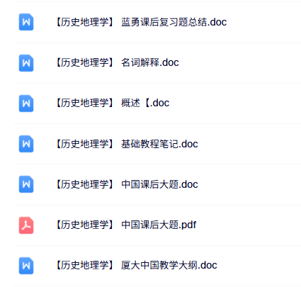 专业课《历史地理学》知识点+重点笔记+试题及答案