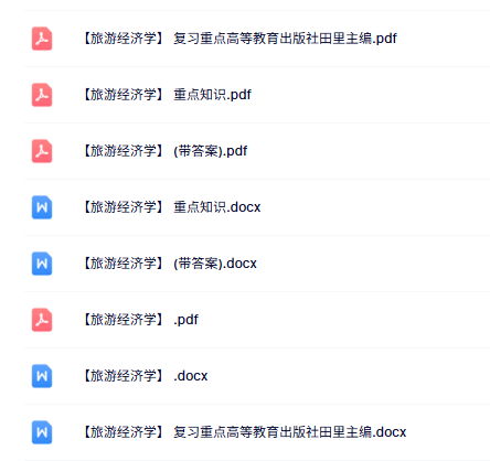 专业课《旅游经济学》知识点+重点笔记+试题及答案