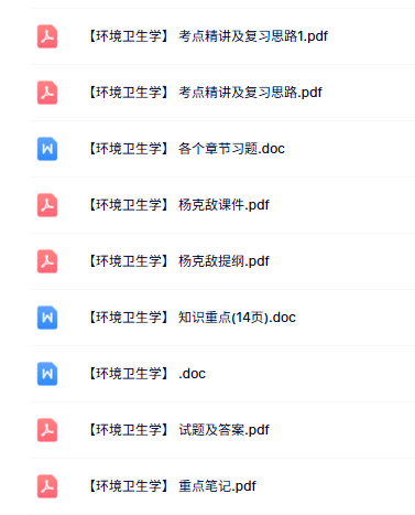 专业课《环境卫生学》考点精讲及复习资料+试题及答案