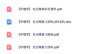 左玉辉《环境学》本科生课件+复习提纲及资料