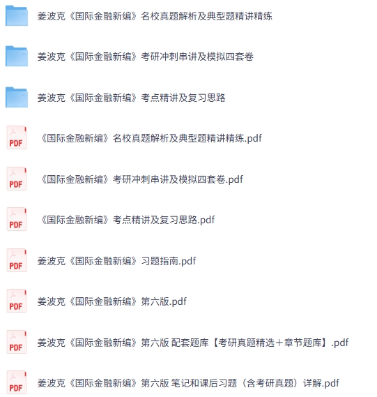 姜波克《国际金融新编》第六版 网课+考研真题笔记+PDF教材